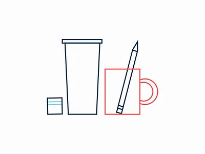 the Matches the Tumbler the Pencil the Mug black illustration line matchbook matches mug pencil red tumbler