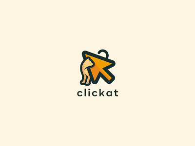 Clickat logo animal logo cat cat logo click cursor logo pet logo