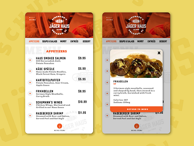 Daily UI 043 - Food/Drink Menu 043 daily food german menu restaurant ui