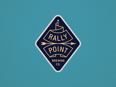 Rally Point arrow branding brewery flag logo