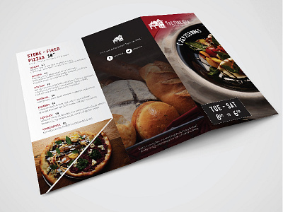 Trifold Menu battle creek eats food grand rapids menu michigan pizza restaurant