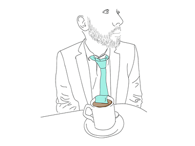 Self Portrait for about section on website face homepage illustration portrait self portrait tea tie