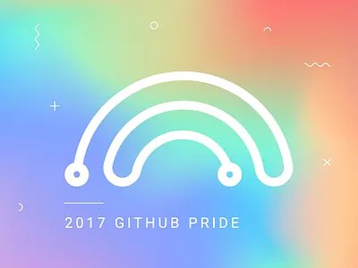GitHub 2017 Pride Meetup art gradient layout line minimal modern pride rainbow