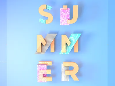 Quick Summer iteration 3d c4d marble series summer