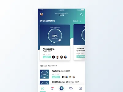 FinTech iOS App Concept app cards dashboard finance fintech graph ios menu mobile radial ui ux