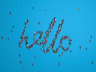 Hello crowd lettering men people queue type women