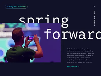 Conference Website Brand Board brand conference developers event layers moscone overlap purple register software spring website