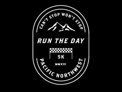 Run the day 5k badge race day run track