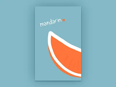 Mandarin abstract drawing flat fruit illustration poster sketch