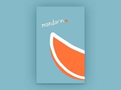 Mandarin abstract drawing flat fruit illustration poster sketch