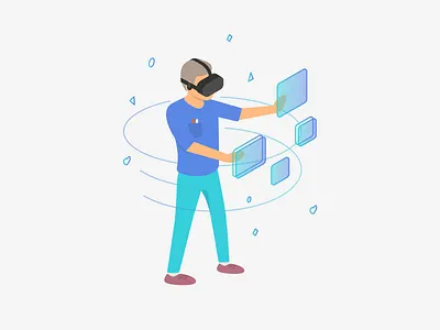 Oculus used by healthcare clinician 3d affinity designer character healthcare illustration oculus technology vector virtual reality virtual world vr