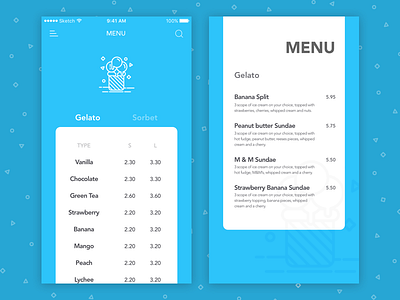 #012 - Ice Cream Menu 100 ui design challenge ice cream interface menu uxui design