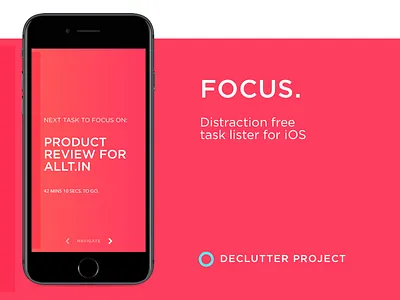 Focus. for iOS app application clean declutter focus ios minimal mobile reminder skcript task ui