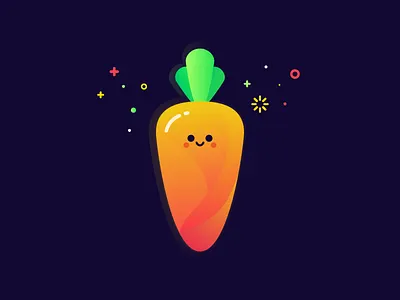🥕 Carrot carrot cute gradient icon illustration logo orange vector