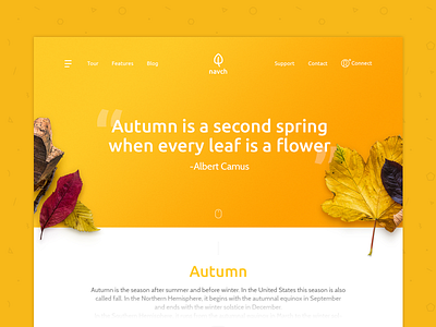 #DailyUI 3 / Landing Page albert camus autumn daily ui dailyui fall landing landing page leaf leaves www.dailyui.co