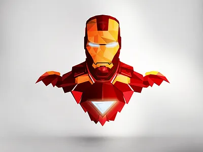 Ironman design illustraiton ironman light polygon red vector yellow