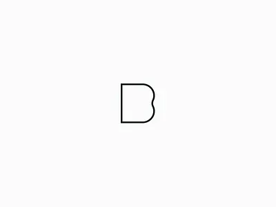B b identity letter line logo mark simple symbol type