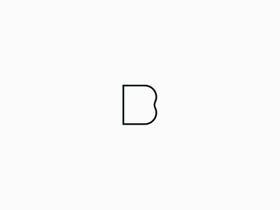 B b identity letter line logo mark simple symbol type