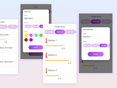 Smarty - Lights and Temperature concept device mobile smart temperature uxui