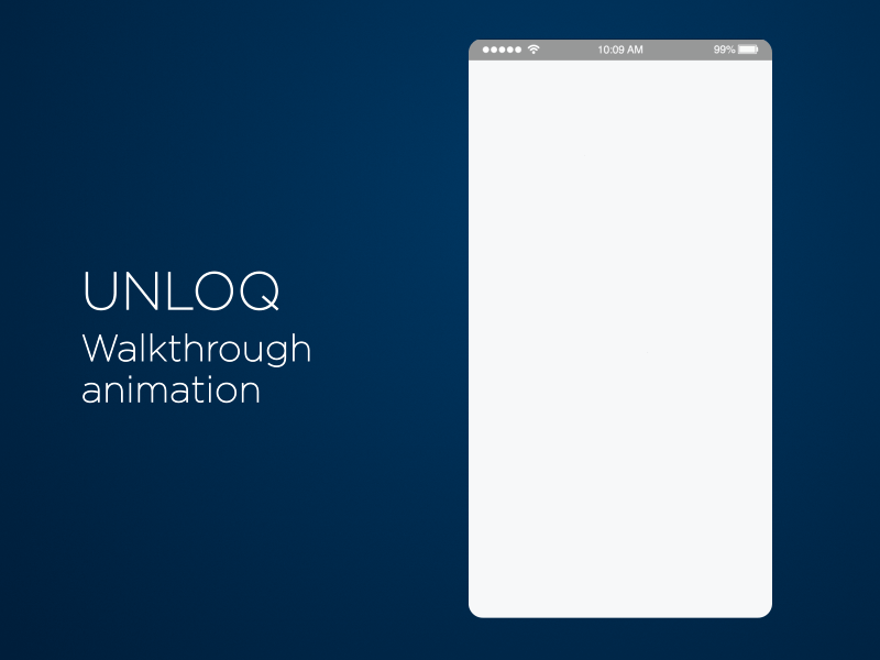UNLOQ Walkthrough Animation animation application gif graphics motion next screens swipe walkthrough