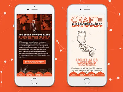 Ology Brewing Co. Website - Mobile beer brew brewing craft mobile ology orange phone science ui website