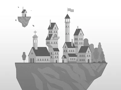 Floating City city design floating illustration illustrator town vector