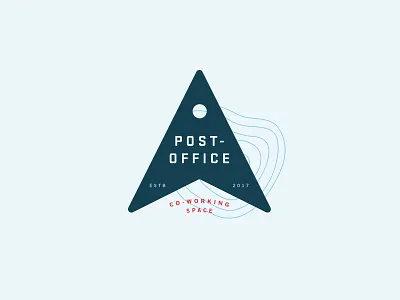 Post-Office Logo branding co working location logo logo design maps space topography travel water working