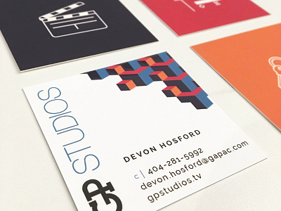 GP Studios - Business Cards brand branding business cards design graphic design icons logo pattern print