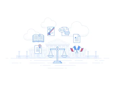 Homepage Illustration - WIP city french illustration justice law line