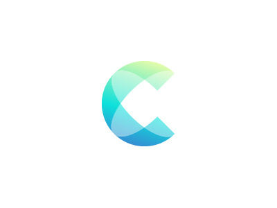 C Mark alphabet c creative gradient layers logo mark transparency