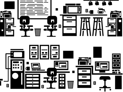 Office 1 chair coffee mug computer design desk furniture illustration lab. stool office