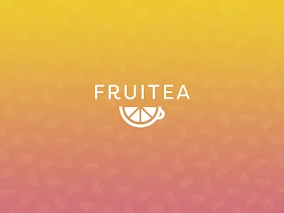 Fruitea branding design fruit logo mobile pattern pun tea vector
