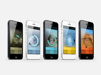 Lovely Weather App three-quarter view app cloud icon ios iphone lovely weather rain temperature weather