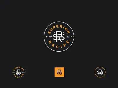 Superior Recipe Final Design and Variations badge brand branding design identity logo minimalist monogram rs stamp type typography