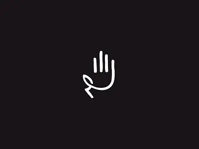RW Sports Massage Therapy concept hand hand drawn illustration logo massage palm r sports w