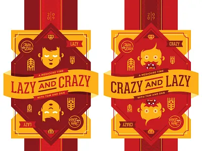 Crazy and Lazy / Lazy and Crazy art beer branding craftbeer design illustration logo vectorart