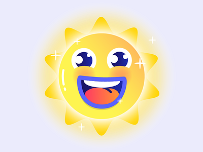 Sun Character character glow gradients happy heat sticker summer sun weather