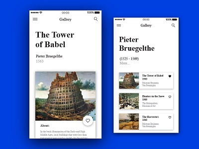 Art Gallery iOS App art artist concept gallery interface ios mobile ui ui design ux