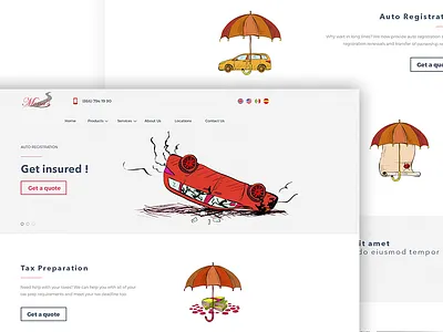 Insurance auto clean illustrations inspiration insurance landing quote tax ui