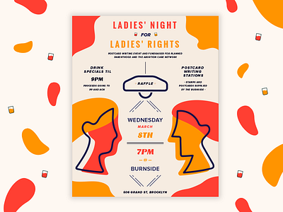 Ladies Night For Ladies Rights flyer fundraiser ladies poster women