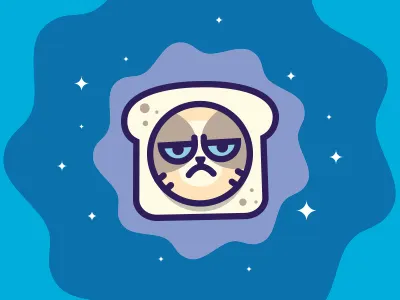 Breaded Cat animal app bread cat cute funny illustration internet logo space stars symbol