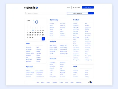 Craigslist redesign craigslist minimalist product design sketch ui ux web