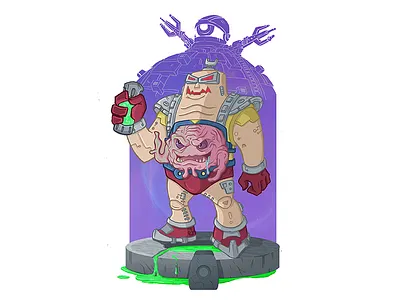 Krang the Conqueror android chibi cosmic digital illustration krang technodrome teenage mutant ninja turtles tmnt