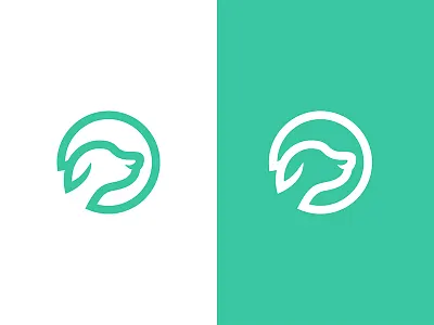 Dog app blue dog icon logo