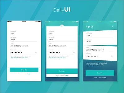 Sign Up Screens dailyui
