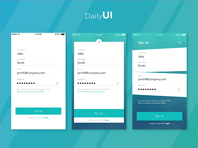 Sign Up Screens dailyui