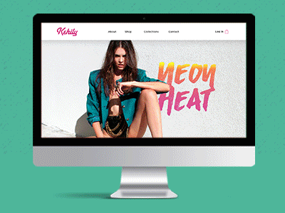 Kehily's landing page colors ecommerce fashion girly landingpage mobile responsive