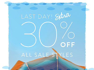 30 Off - Umbrella beach beach theme blue email email design email marketing orange sky texture umbrella