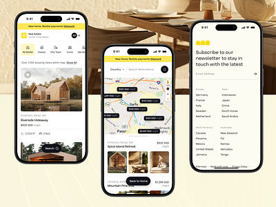 Hunian - Real Estate Website Mobile animation application branding design ecommerce ecommerce website mobile mobile app modern pricing product design real estate shop shopify store ui uiux ux web website