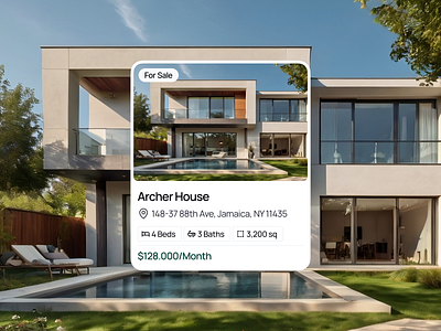 Real Estate Card - Dwellfinder card design hhouse mansion mobile realestate ui uiux ux website